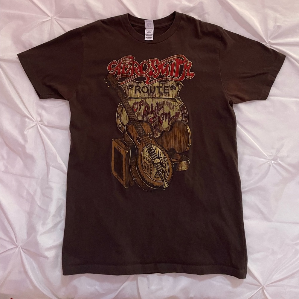 Aerosmith Brown Tour Shirt Gaziani, Size S